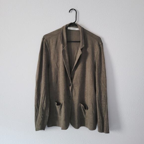 Contemporaine Exclusivite Simon Linen Lagen  Looke green  minimalist blazer - Picture 1 of 7